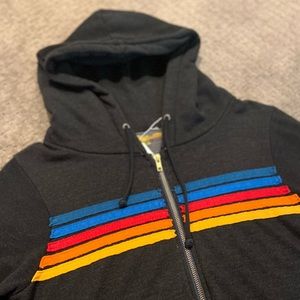 NWT❤️Aviator Nation Zip Hoodie- Stripe Black